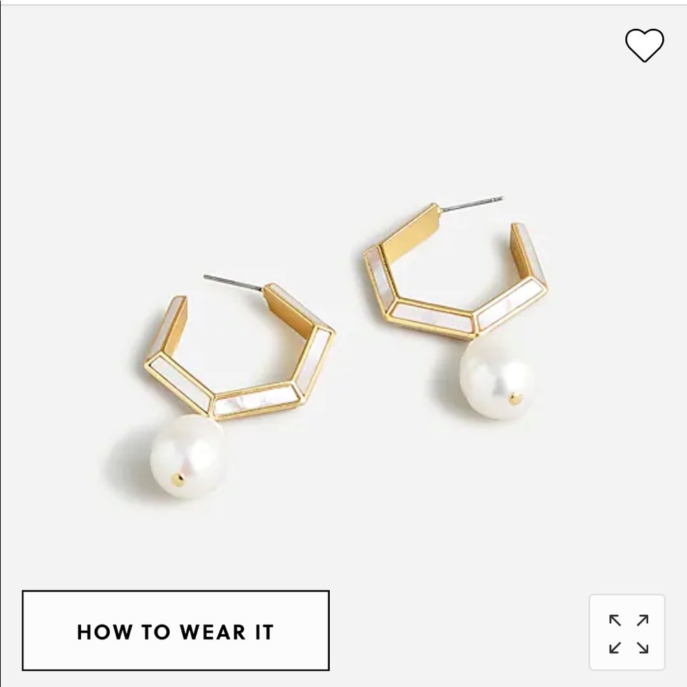 🆕 J. Crew Mother of Pearl Triangle Prism Hoop Earrings (Copy)